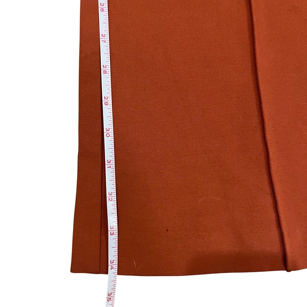 A New Day Womens Burnt Orange Pintuck Flare Leg Ponte Pants Size 10 NEW - Picture 8 of 9